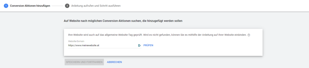 Conversion-Aktionen suchen