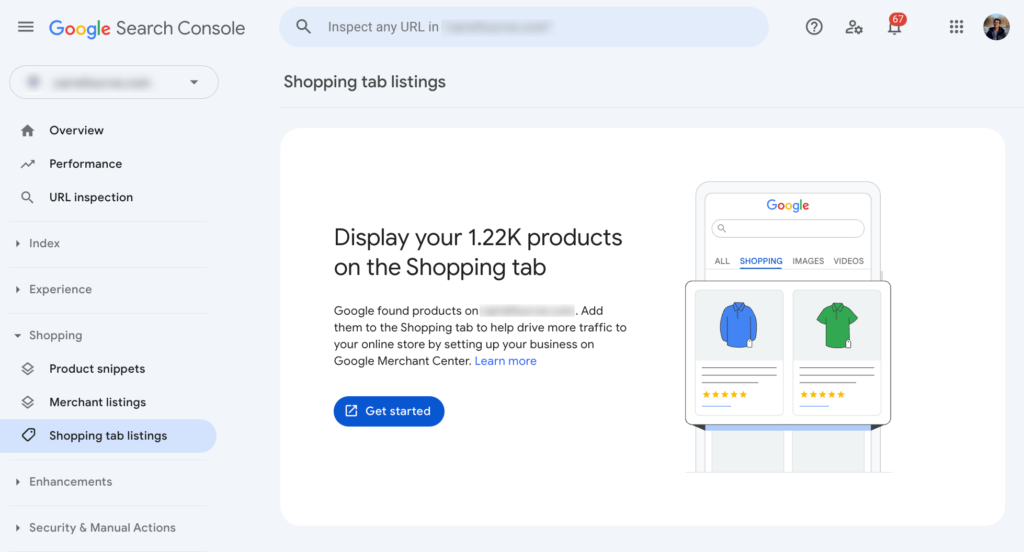 Shopping Tab in der Search Console