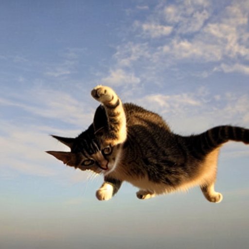 Katze fliegt hoch am Himmel - KI im Online-Marketing