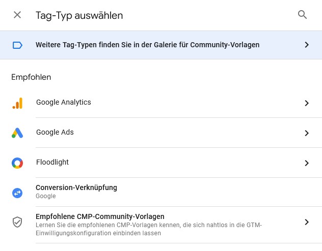 GTM ohne Google Tag Template