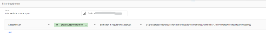 Spam-Filter im Looker Studio
