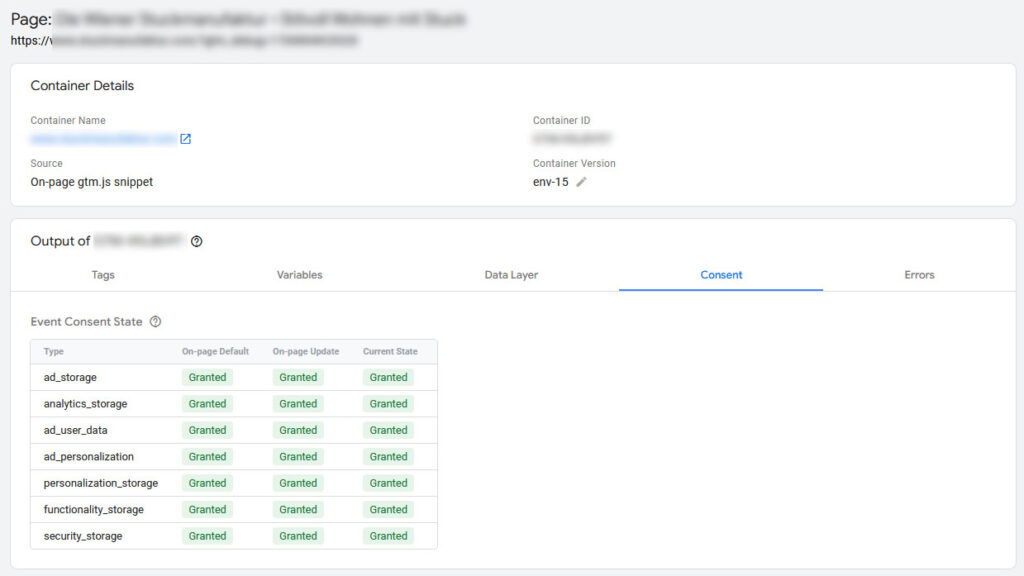 Consent im Google Tag Manager